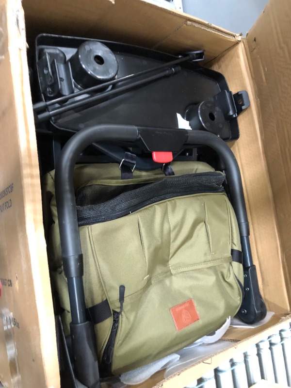 Photo 1 of EVER ADVANCED Foldable Wagons for Two Kids & Cargo, Collapsible Folding Wagon Stroller with Adjustable Handle Bar,Removable Canopy with 5-Point Harness,Green