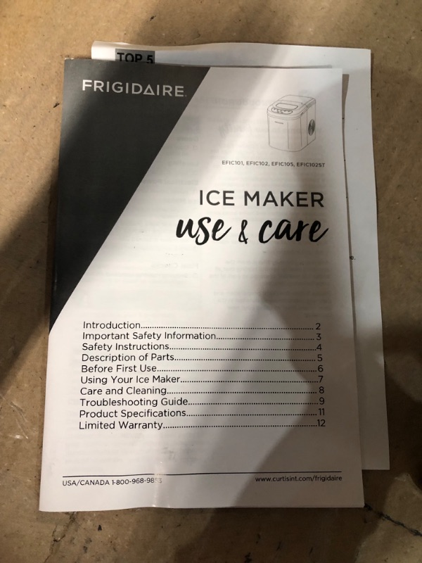 Photo 2 of **NON-FUNCTIONAL, PARTS ONLY** Frigidaire EFIC101 26-Lb. Compact Ice Maker Black