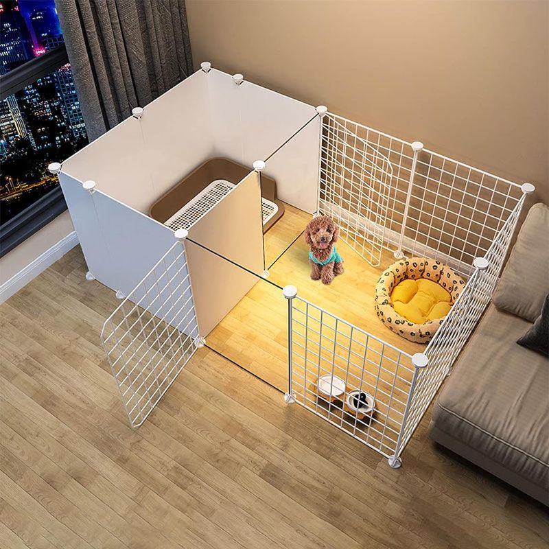 Photo 1 of 14" x 16" Panel, amiledyi Dog Playpen Indoor with Door, 14 Panel DIY Puppy Play Pen Portable Metal Wire Yard Fence Small Animal Exercise Cage for Small-Sized Dog