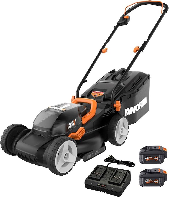 Photo 1 of Worx WG779 40V Power Share 4.0Ah 14" Cordless Lawn Mower (Batteries & Charger Included) & WORX 20V GT 3.0 (1) Battery & Charger Included