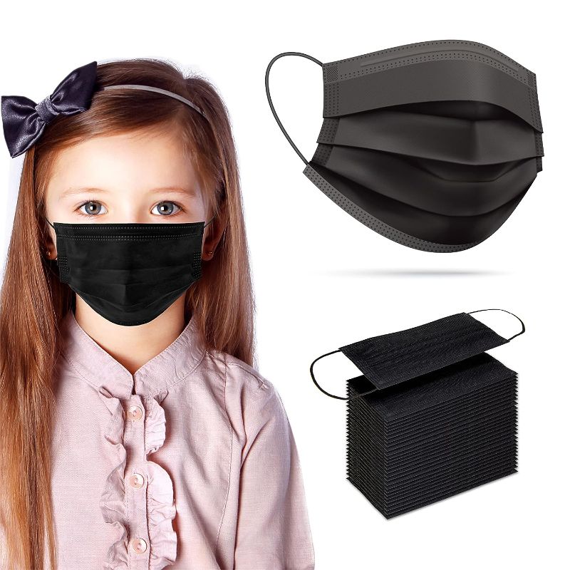 Photo 1 of 3 Packs Of 100] kids Disposable Face Masks Boys and Girls 3-Ply Masks | Facial Cover with Elastic Earloops 