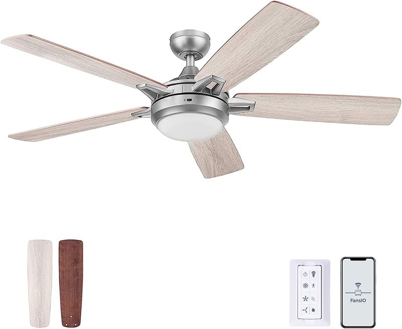 Photo 1 of 52" Lorelai, Pewter, Remote Control, Smart Ceiling Fan