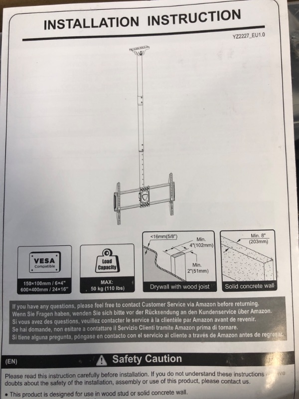 Photo 2 of MOUNTUP Ceiling TV Mount, Hanging TV Ceiling Mount for TVs 26''-70'',