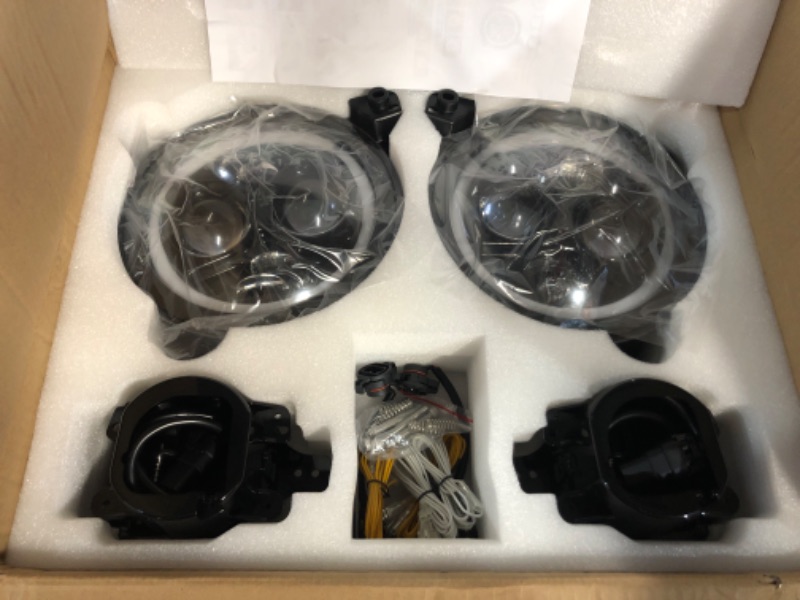 Photo 2 of SUPAREE Round 9 Inch LED Headlight and 4 Inch Fog Light for 2018-2023 Jeep Wrangler JL JLU Sahara Rubicon Gladiator JT Accessories with Integrated DRL Turn Signal Low High Beam Halo Ring, Pack of 4 4 Packs- 9'' LED Headlights+4'' Fog Lights