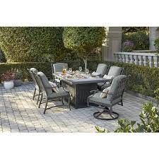 Photo 1 of ** CHAIRS ALONE SEE NOTES** St. Charles 5-Piece Metal Motion Outdoor Fire Conversation Patio Set with Performance Acrylic fabric Cast Mist Cushions