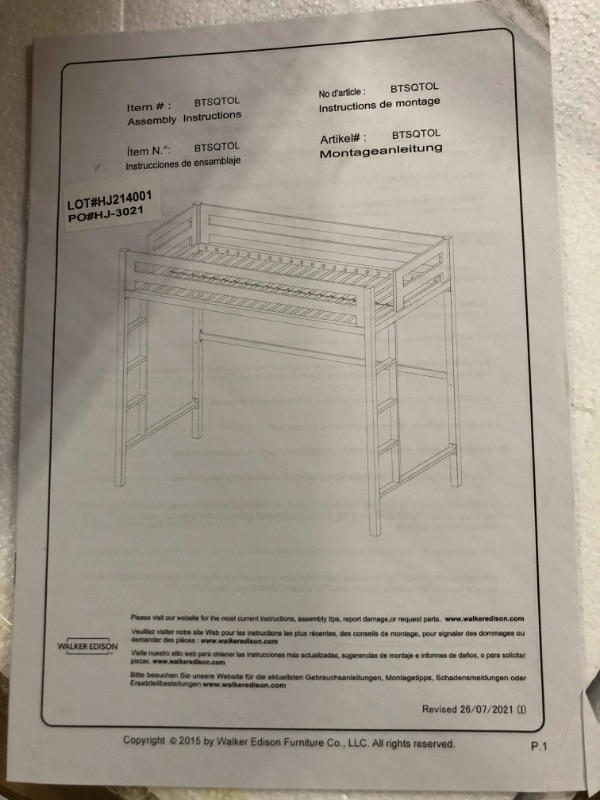 Photo 4 of **Damaged**Walker Edison Brighton Classic Metal Twin over Loft Bunk Bed, Twin Size, White White Twin Loft Brighton