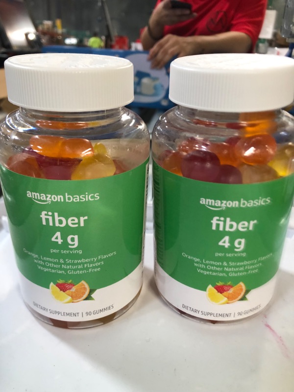 Photo 2 of  Fiber 4g Gummies, Digestive Health, Regularity, Orange, Lemon & Strawberry Flavors, 2 pack