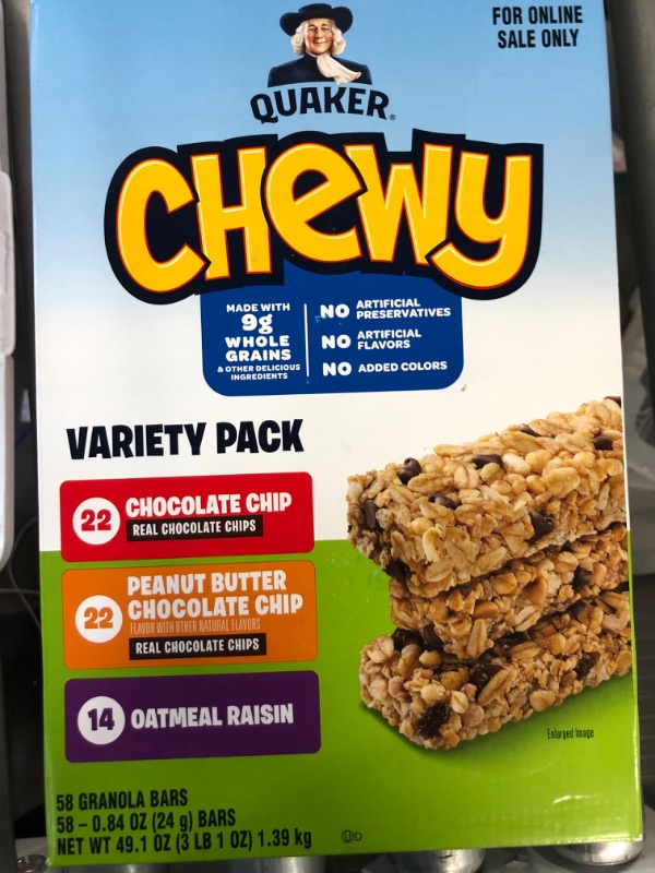 Photo 2 of Quaker Chewy Granola Bars, 3 Flavor Variety Pack,58 Count (Pack of 1) 3-Flavor Variety pack