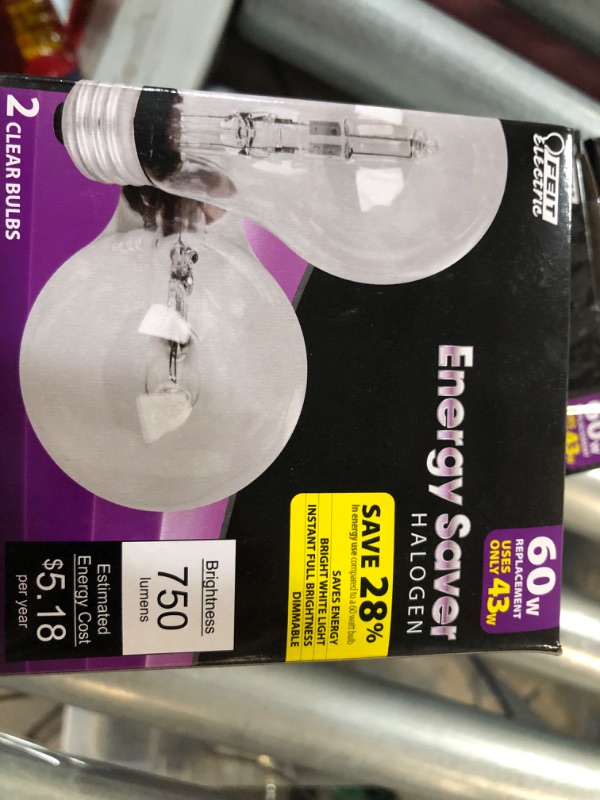 Photo 4 of 43-Watt Es Halogen A19 Clear 60-Watt Equivalent, 2Pk Feit Electric Halogen Bulbs TOTAL OF 12 LIGHT BULBS