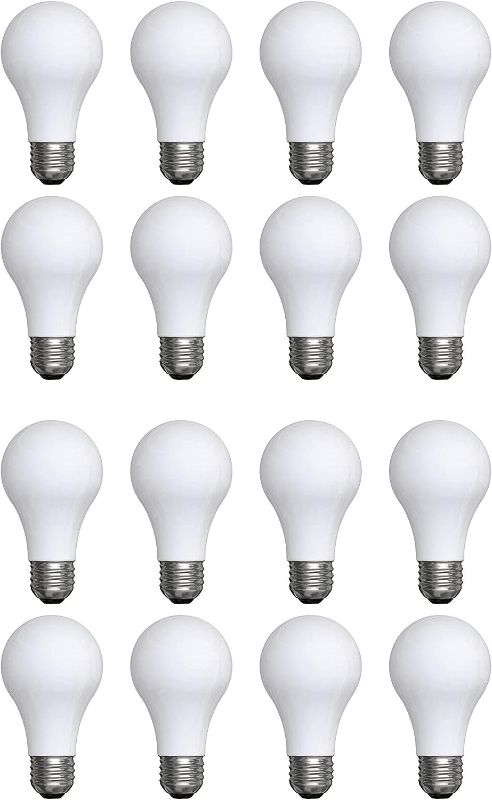 Photo 1 of (16 Bulbs) GE 32016 Classic 43-Watt Dimmable Soft White A19 Halogen Light Bulbs, 16 bulbs