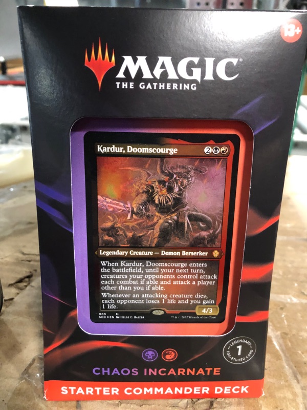 Photo 2 of Magic: The Gathering Starter Commander Deck – Chaos Incarnate (Black-Red) Card Game NEW