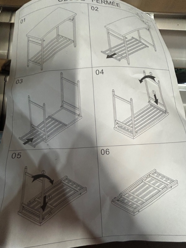 Photo 4 of **PARTS  ONLY**
Stainless Steel Prep Table 48 x 24 Inch, NSF Commercial Heavy Duty Stainless Steel Folding Work Table with Undershell