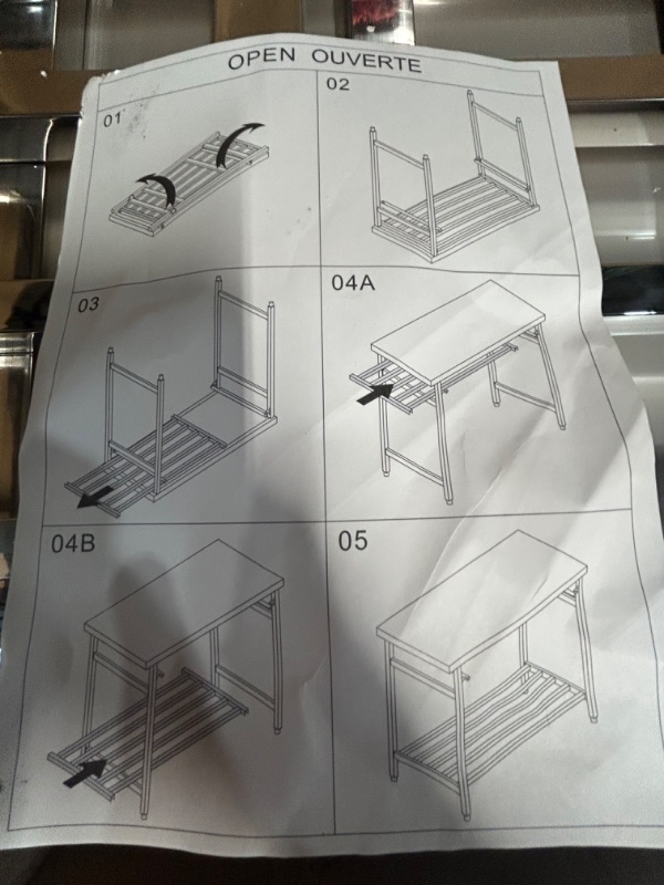 Photo 5 of **PARTS  ONLY**
Stainless Steel Prep Table 48 x 24 Inch, NSF Commercial Heavy Duty Stainless Steel Folding Work Table with Undershell