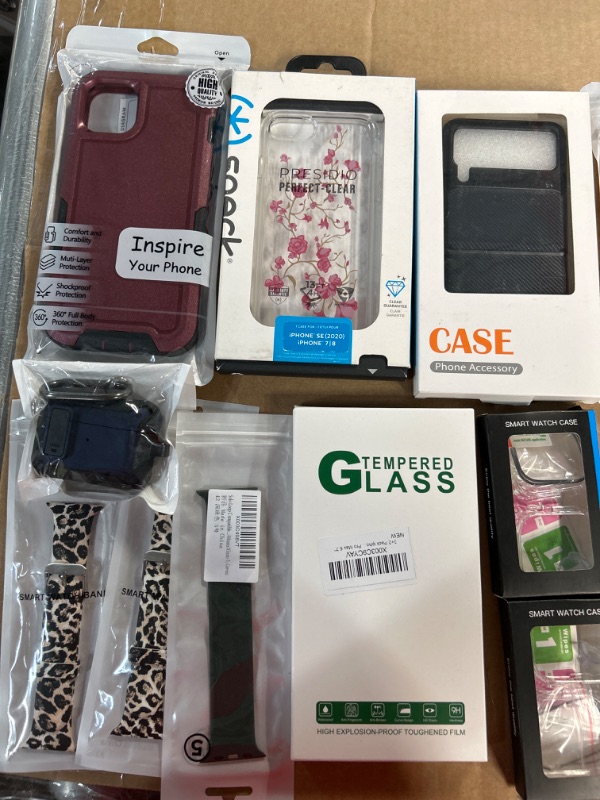 Photo 1 of .**NON-REFUNDABLE, MISCELLANEOUS PHONE CASE/GLASS PROTECTER/ WATCH CASES BUNDLE**