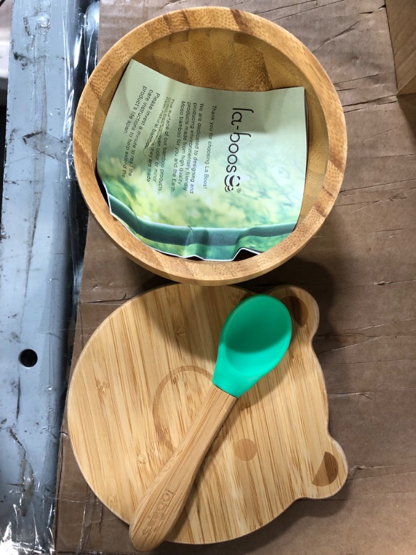 Photo 3 of 2 PACK Suction Bowl with Lid and Spoon for Babies and Toddlers,Stay Put Feeding Bowl,Natural Bamboo Wood for Easy Clean Tableware, Perfect for Babies’ weaning Journey | Set of 2, comes with 2 bowls