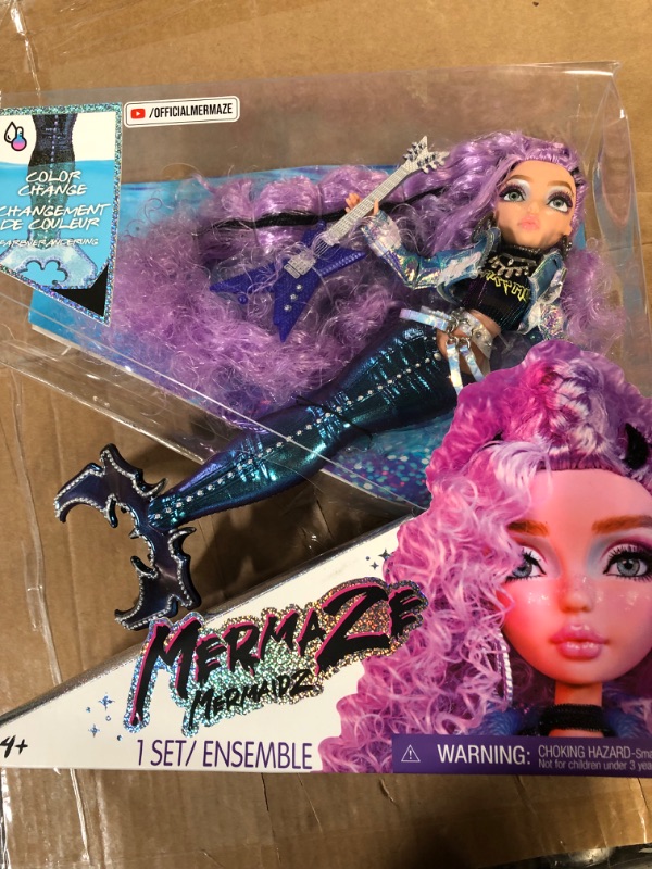 Photo 2 of MERMAZE MERMAIDZ Color Change Riviera Mermaid Fashion Doll with Designer Outfit & Accessories, Stylish Hair & Sculpted Tail, Poseable