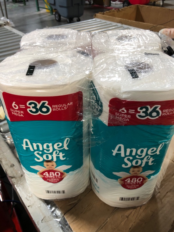 Photo 2 of 2 PACK OF Angel Soft Super Mega Toilet Paper, 6 Super Mega Rolls