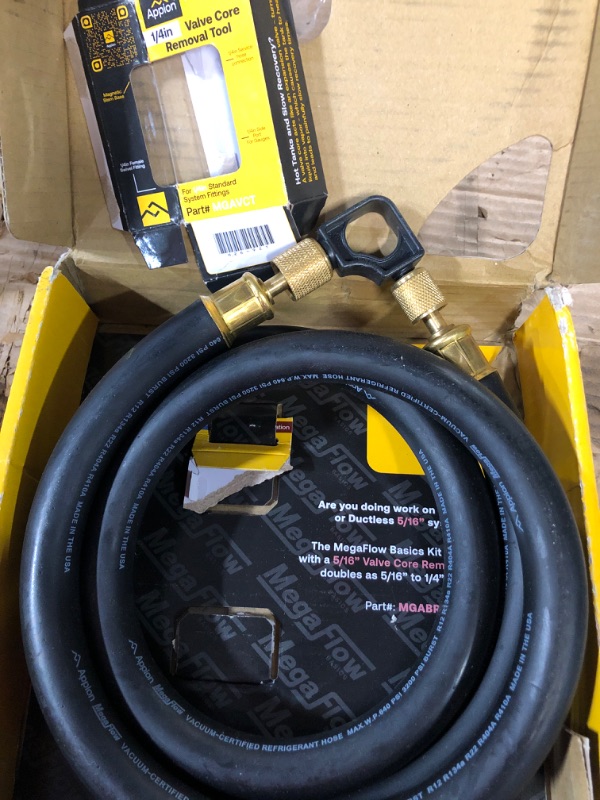 Photo 2 of 1/2" Diameter Refrigerant Vacuum Hose, 3/8" FL to 1/4" FL, 6' Length, Black. Working hours are shorter.