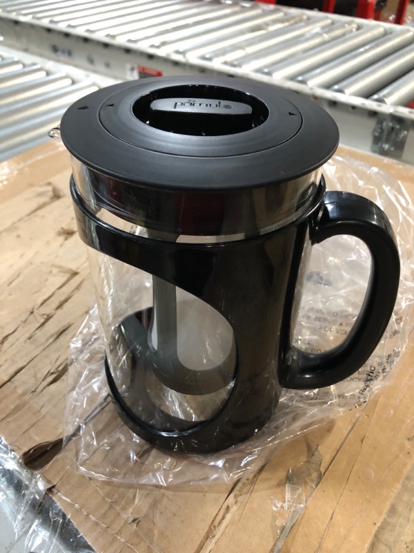 Photo 2 of *USED* Primula Burke Deluxe Cold Brew Iced Coffee Maker, Comfort Grip Handle, Durable Glass Carafe, Removable Mesh Filter, Perfect 6 Cup Size, Dishwasher Safe, 1.6 qt, Black 1.6 qt Black Coffee Maker