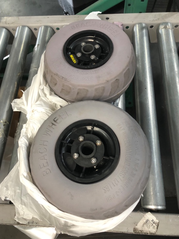 Photo 1 of *USED* EVOR Beach Balloon Wheels, 13" Replacement Sand Tires, TPU Cart Tires for Kayak Dolly, Canoe Cart and Buggy w/Free Air Pump, 2-Pack