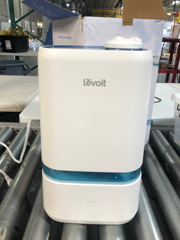 Photo 2 of *USED* LEVOIT 4L Humidifiers for Bedroom Large Room & Essential Oil Diffuser, Quiet Cool Mist for Home, Baby and Plants, Last up to 40Hours, Dual 360° Rotation Nozzles, Handle Design, Auto Shut Off, Blue