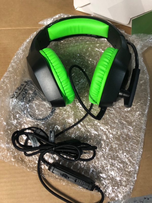 Photo 2 of Orzly Gaming Headset (Green) for PC and Gaming Consoles PS5, PS4, Xbox Series X | S, Xbox ONE, Nintendo Switch & Google Stadia Stereo Sound with Noise Cancelling mic - Hornet RXH-20 Sagano Edition