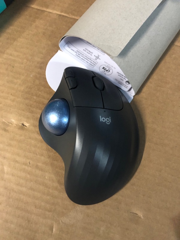 Photo 2 of Logitech ERGO M575 Wireless Trackball Mouse - Easy thumb control, precision and smooth tracking, ergonomic comfort design, for Windows, PC and Mac with Bluetooth and USB capabilities - Graphite Graphite M575 Trackball