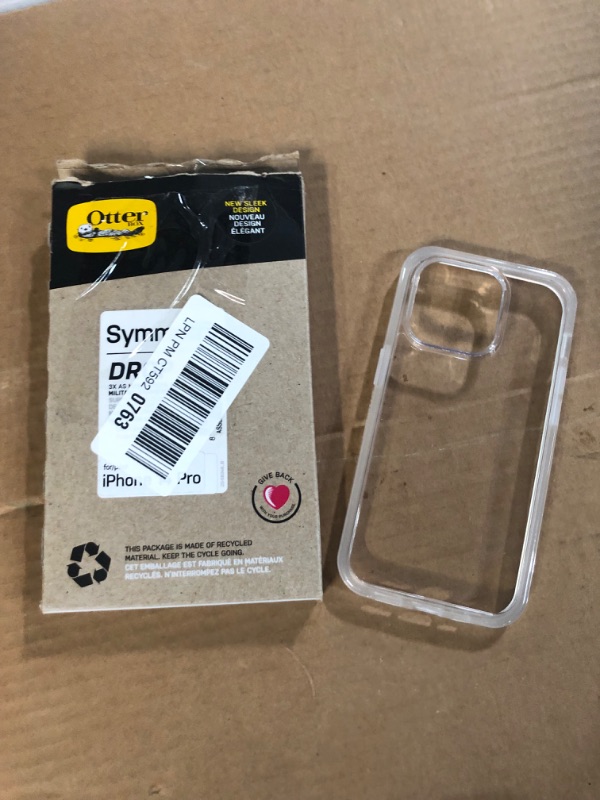 Photo 2 of *CASE ONLY* OtterBox iPhone 14 Pro (Only) Bundle: Symmetry Series case (Clear) & Amplify Glass Antimicrobial Screen Protector Clear/Clear Bundle: Case & Glass