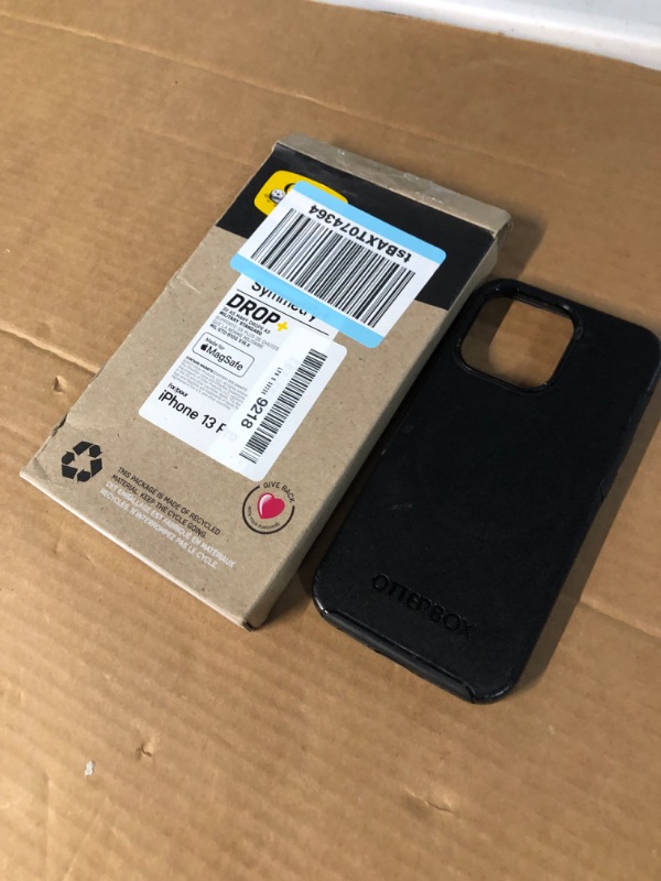 Photo 3 of *USED* OtterBox iPhone 13 Pro (ONLY) Symmetry Series Case - BLACK, ultra-sleek, wireless charging compatible, raised edges protect camera & screen