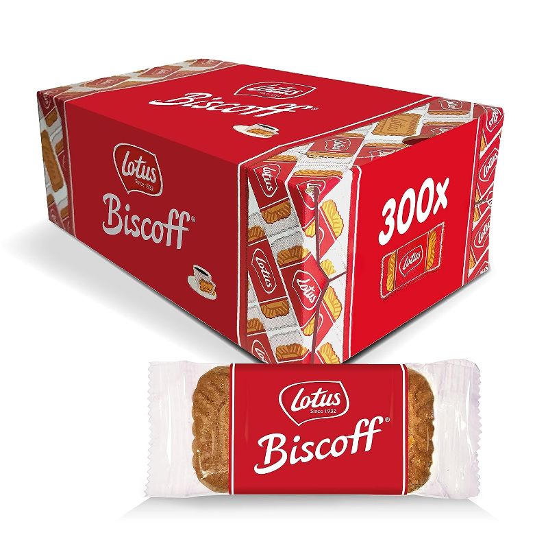 Photo 1 of *BEST BY 10/2023* Lotus Biscoff Cookies, Caramelized Biscuit Cookies – 300 Cookies Individually Wrapped – Vegan, 0.2 Ounce (Pack of 300)