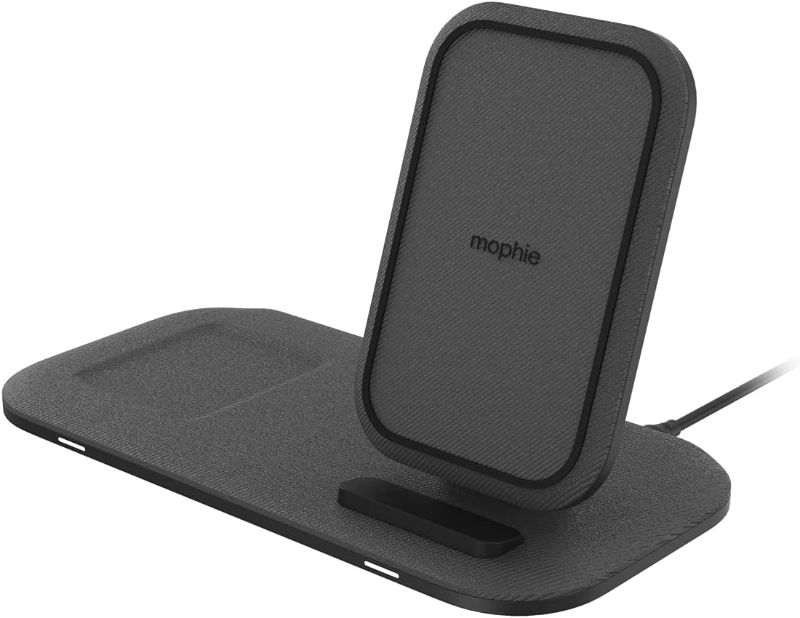 Photo 1 of * not functional * sold for parts * 
mophie Wireless Charging Stand+ Wireless Charging Stand and pad with USB-A Port. for AirPods, Apple Watch, iPhone, 