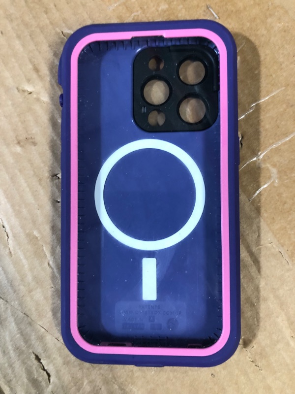 Photo 2 of *USED - SEE NOTES* OtterBox FRE Series Waterproof Case with MagSafe (Designed by LifeProof) for iPhone 14 Pro (ONLY) - Valor (Purple) Purple OtterBox FR? SERIES