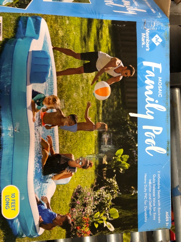 Photo 6 of ***READ NOTES***Members Mark Elegant Family Pool 10 Feet Long 2 Inflatable Seats with Backrests. New Version (New Edition for 2021)

