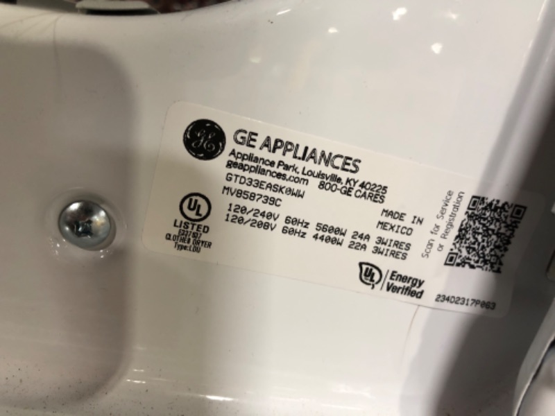 Photo 9 of GE® 7.2 cu. ft. Capacity aluminized alloy drum Electric Dryer