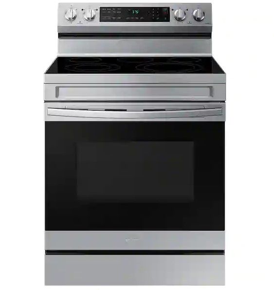 Photo 1 of SAMSUNG 6.3 cu. ft. Smart Freestanding Electric Range with No-Preheat Air Fry & Convection in Stainless Steel