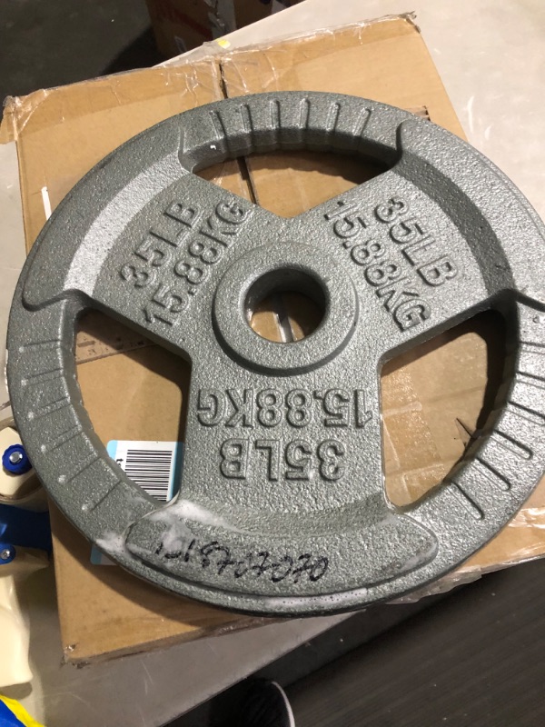 Photo 5 of **MINOR DAMAGE**
HulkFit 1" & 2" Enamel Coated Cast Iron Weight Plates for Barbells 35 POUNDS