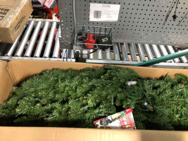 Photo 3 of (USED AND NONRURNTABLE) 9’ Pre-lit Kingswood Fir Pencil Artificial Christmas Tree –Clear Lights