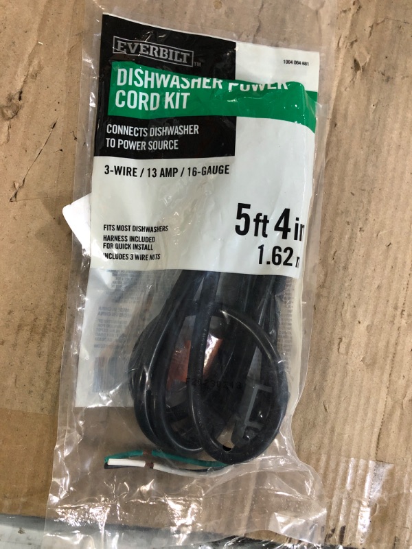 Photo 2 of 5 ft. 4 in. 16/3 3-Wire Dishwasher Power Cord Kit