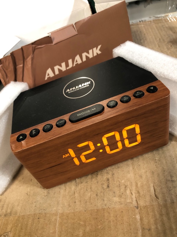 Photo 4 of MINOR CHIP ON CORNER***ANJANK Wooden Bluetooth Speaker Alarm Clock