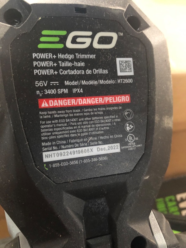 Photo 10 of  EGO POWER+ HT2601 26 Inch Hedge Trimmer with Dual-Action Blades, 2.5Ah Battery and Standard Charger Included unable to test 
