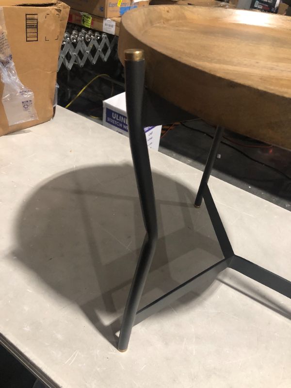 Photo 1 of ***DAMAGED - LEG BENT - SEE PICTURES***
POLY & BARK Terra Side Table, Natural/Black