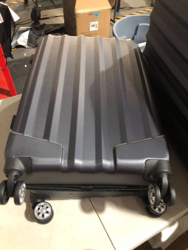 Photo 4 of **HEAVY DAMAGE TOO LARGEST, ZIPPER WONT OPEN, MISSING WHEEL** Rockland Santa Monica Hardside Spinner Wheel Luggage, Grey, 19", 24", 28" 19", 24", 28" GREY