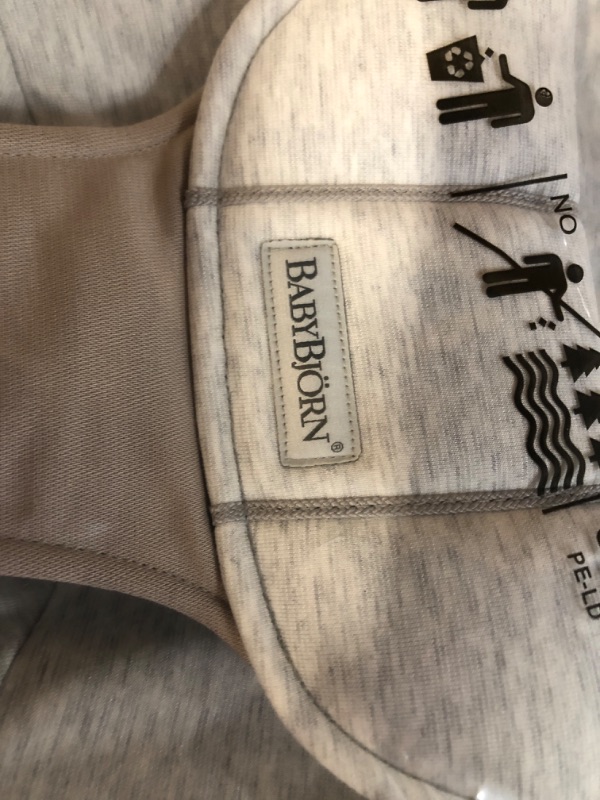 Photo 1 of BABYBJÖRN Bouncer Balance Soft, Cotton/Jersey, Beige/Gray Cotton/Jersey Beige/Gray