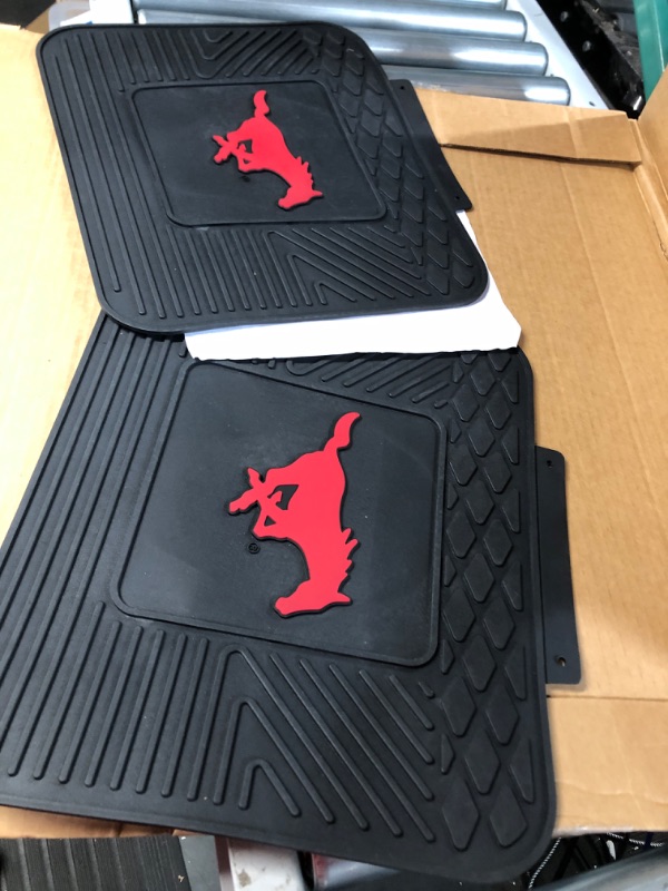 Photo 2 of *STOCK PHOTO REFERENCE ONLY. BACK SEAT MAT ONLY** ** FANMATS 13010 SMU Mustangs 2-Piece Heavy Duty Vinyl Car Mat Set