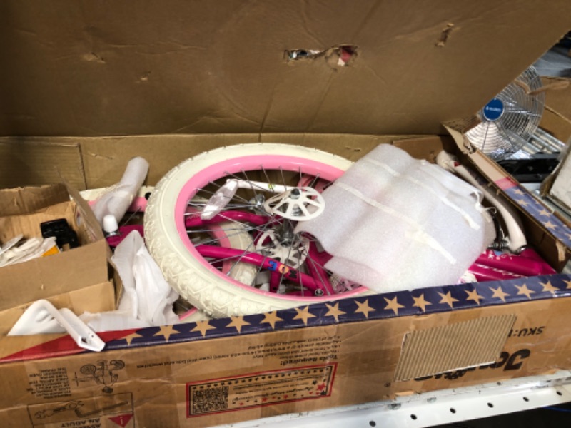 Photo 4 of **STOCK PHOTO ONLY*** JOYSTAR Angel Girls Bike for Toddlers and Kids Ages 2-9 Years Old, 12 14 16 18 Inch Kids Bike with Training Wheels & Basket, 18 in Girl Bicycle with Handbrake & Kickstand Blue 14 Inch with Training Wheels