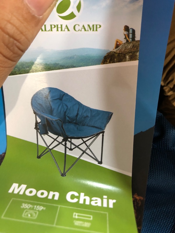 Photo 4 of **BLUE CHAIR*****Oversized Moon Chair with Metal Frame, Comfy Chair for Outdoor, Saucer Chair for Courtyard, Cozy Faux Fur Lounge Chair, Black