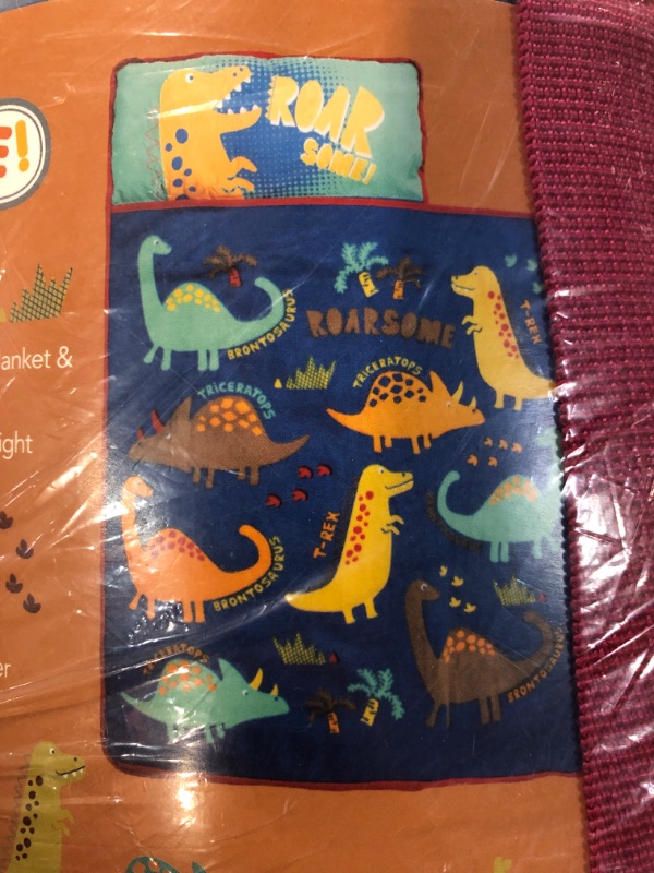 Photo 3 of Funhouse Dinosaurs Kids Nap-Mat Set – Includes Pillow and Fleece Blanket 