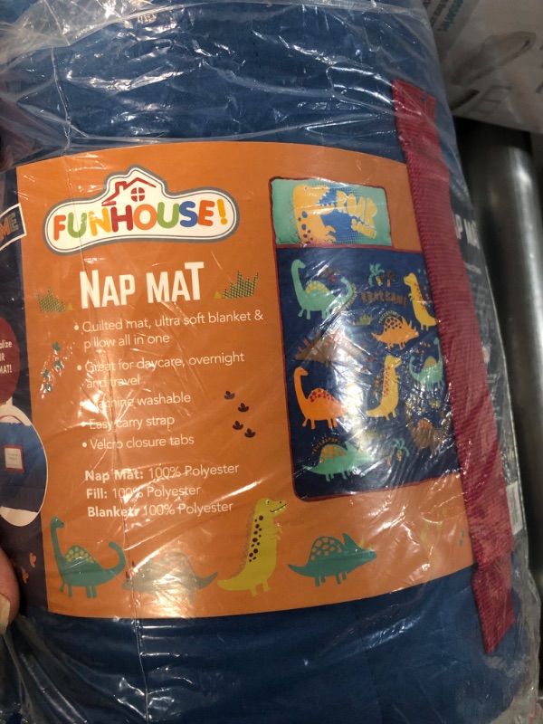 Photo 2 of Funhouse Dinosaurs Kids Nap-Mat Set – Includes Pillow and Fleece Blanket 