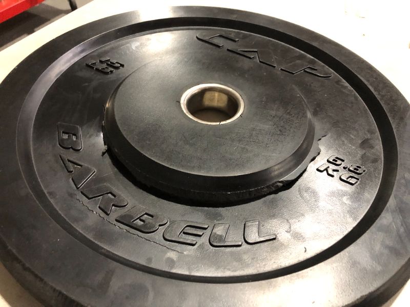 Photo 8 of ***ONE OF THE PLATES HAS MAJOR DAMAGE - SEE PICTURES***
CAP Barbell Premium Bumper Plate Set 15 lb Pair Set