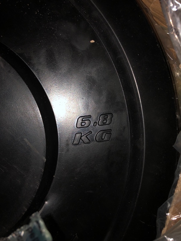 Photo 10 of ***ONE OF THE PLATES HAS MAJOR DAMAGE - SEE PICTURES***
CAP Barbell Premium Bumper Plate Set 15 lb Pair Set